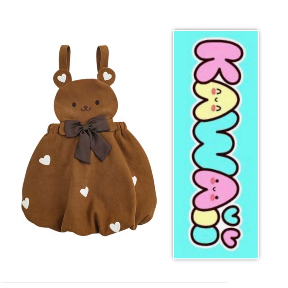 Kawaii Autumn Bunny Overall Jumper Dress